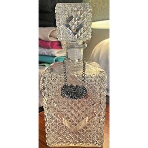 Vintage 1960s I.W. Harper Diamond Point Clear Cut Scotch Rye Liquor Decanter
